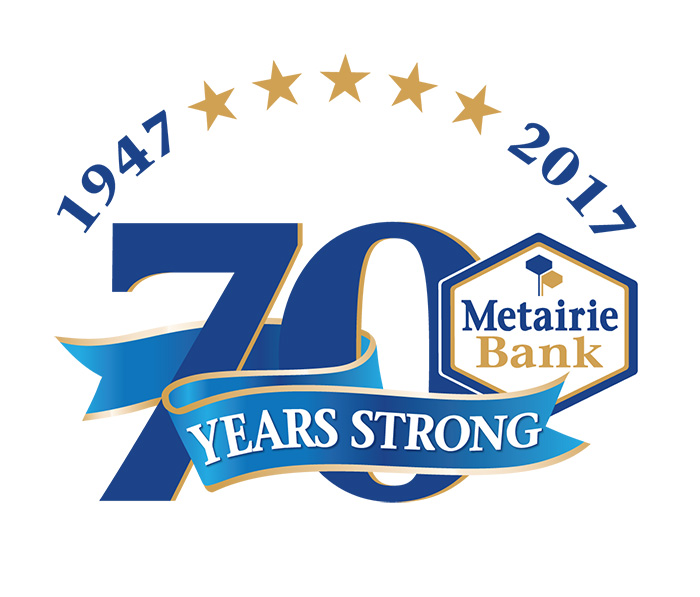 Metairie Bank Celebrates 70th Anniversary logo